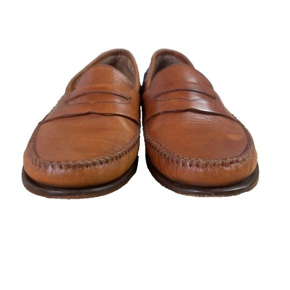 Bass Shoe Mens 9 M Tan Brown Reiss British Leather Moc Toe Penny Loafer Slip On main image 5